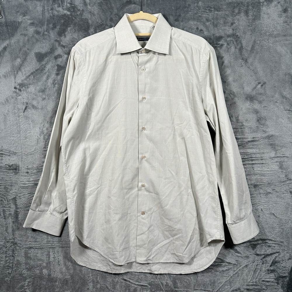 MASSIMO BIZZOCCHI Casual Dress Shirt Fitted 100% Cotton Made‎ in Italy Sz 16/41
